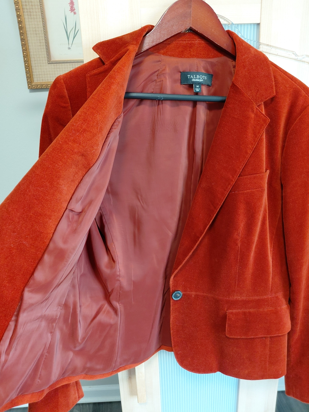 Talbots Rust Velvet Single-Button Blazer - Picture 7 of 9